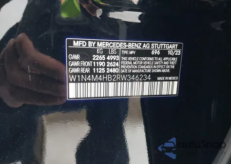 2024 Mercedes-Benz Glb 250 4Matic z USA, uszkodzony, nr VIN W1N4M4HB2RW346234